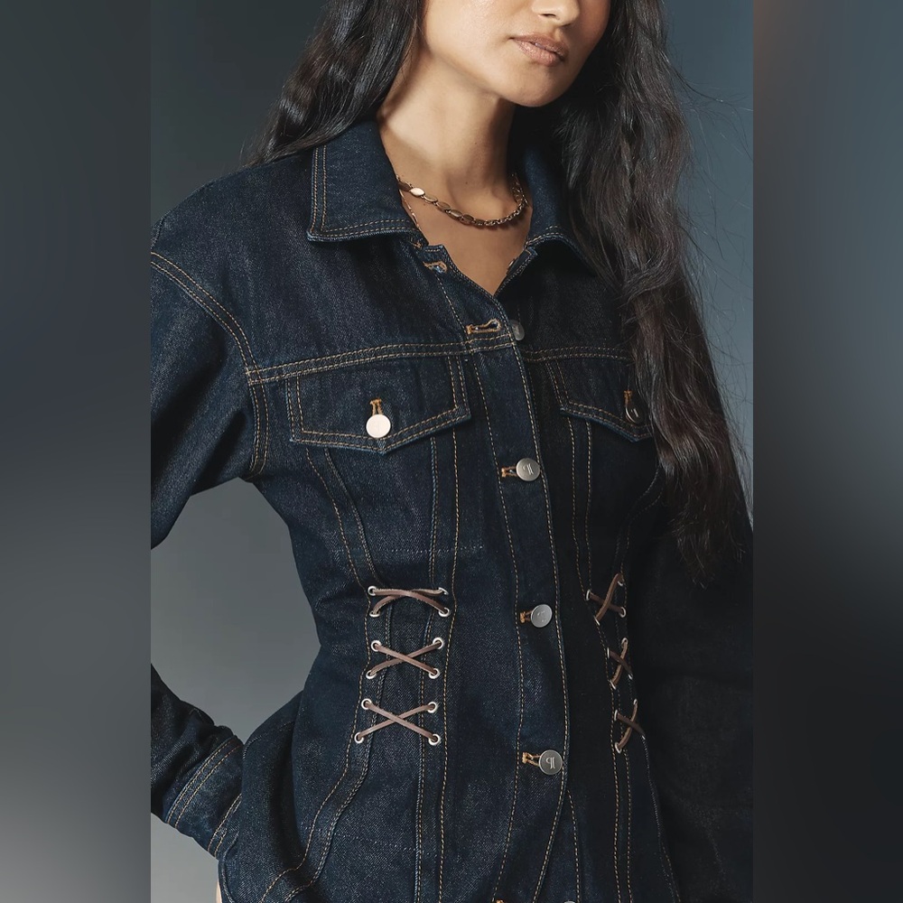 Stylish Pilcro Corset Denim Jacket